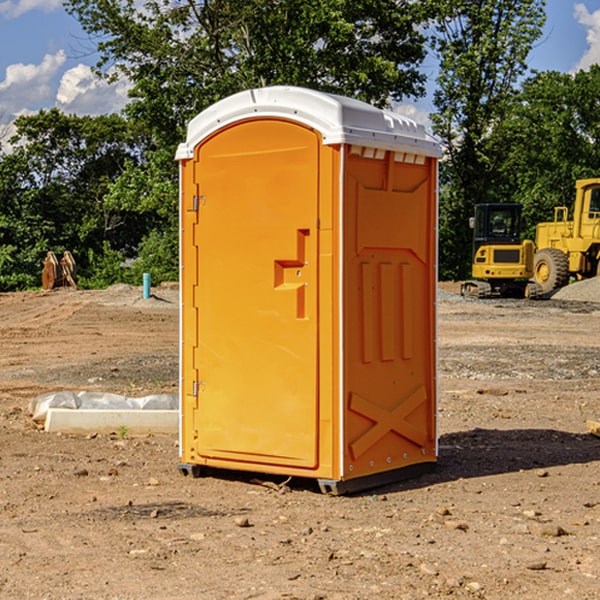 how often are the portable restrooms cleaned and serviced during a rental period in Avoca Iowa